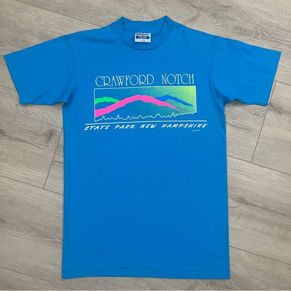 Vintage 1980s Single Stitch USA T-Shirt Crawford Notch New Hampshire Small - Picture 1 of 8